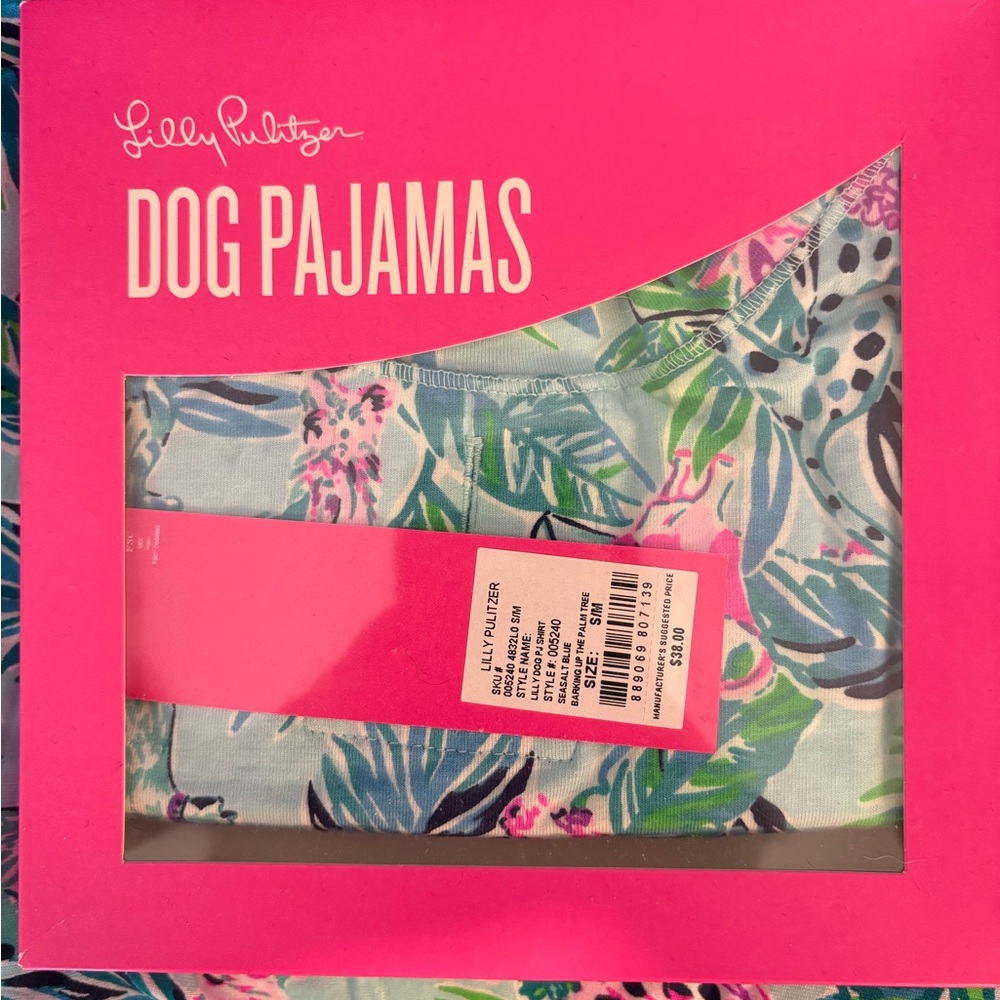 Lilly Pulitzer Dog Pajamas New in Box with Dog Print